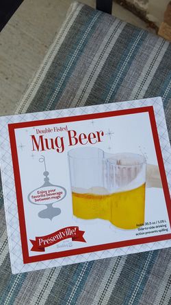 Double fisted mug beer glass, new