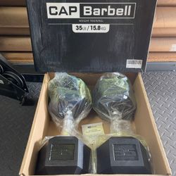 35lbs CAP Hex Rubber Dumbbell Weights…. (Brand New) Home Gym Fitness….