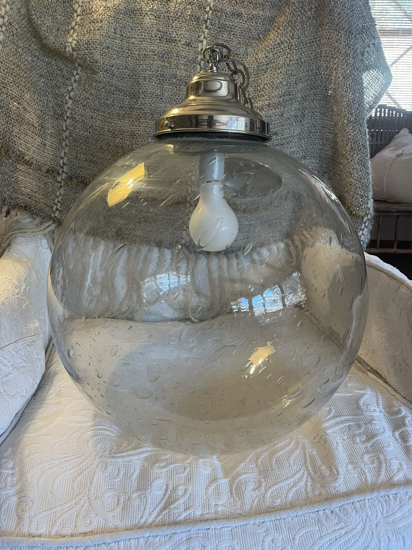 17” Glass Ball Light Fixture