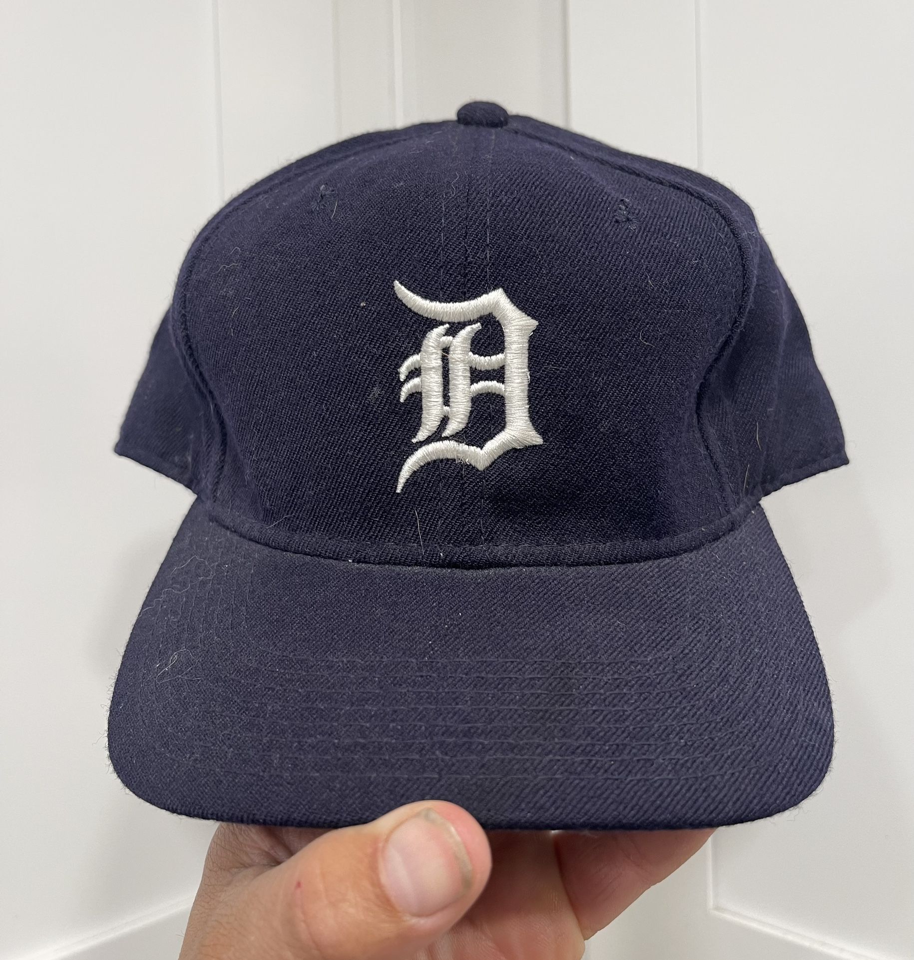 Vintage 90s Wool Detroit Tigers Sports Specialties Fitted Hat 7 5/8 Navy 