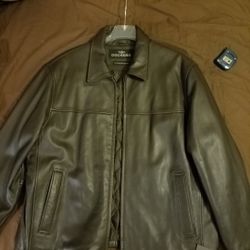 New Dockers Mens Leather Jacket XXL 