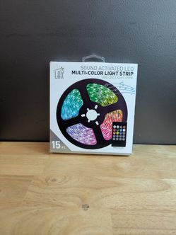 LAX.  Sound Activated LED Multi-Color Light Strip 15 ft 