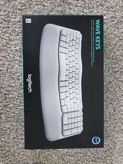 Logitech Wave Keys Wireless Ergonomic Keyboard with Cushioned Palm Rest, Comfortable Natural Typing, Easy-Switch, Bluetooth, Logi Bolt Receiver, for M