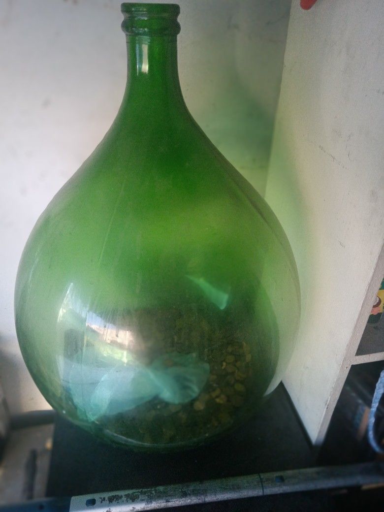 Vintage Green Italian Bottle