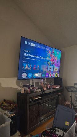 85 inch Hisense TV with wall mount