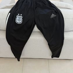 ADIDAS CLIMALITE ARGENTINA warmup pants Zip up legs / 2 stars Size ADULT SMALL