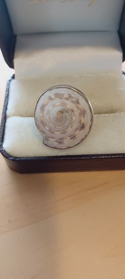 Vintage Charles Albert Seashell Ring Sterling silver High-end quality Women's Size 8 to 8.5