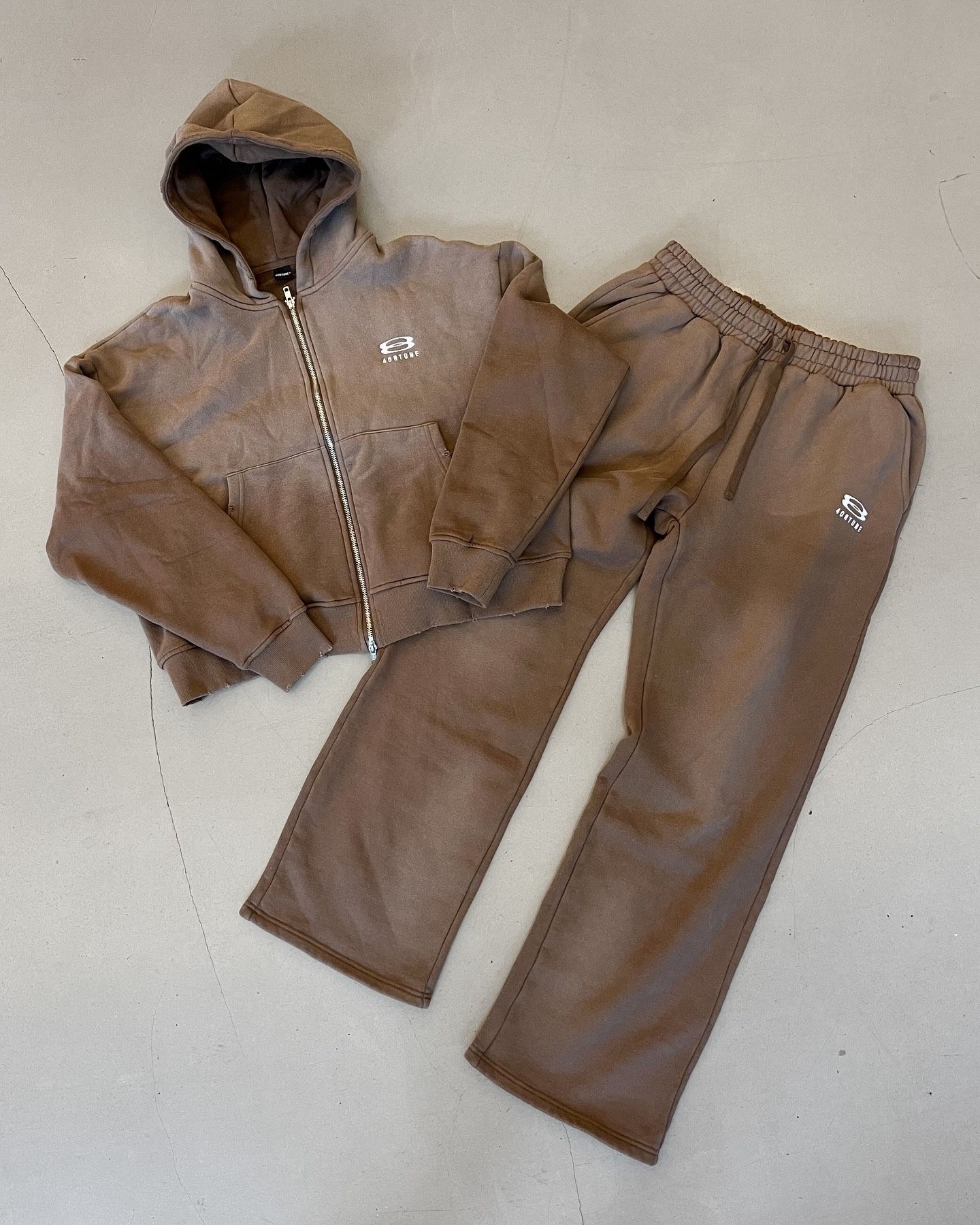 Cropped Zip Up Hoodie Set