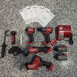 Brand New! Open Box! Milwaukee M18 FUEL 18V Brushless Cordless Tools, Charger, Batteries