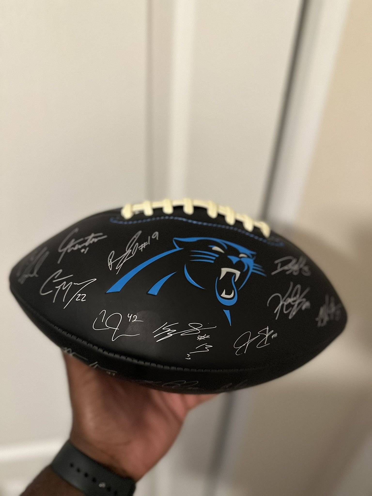 Carolina panthers Laser Autographed Football