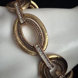 Bronze Tone Metal Bracelet Oval Link