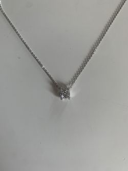 Moissanite Silver Stud Necklace