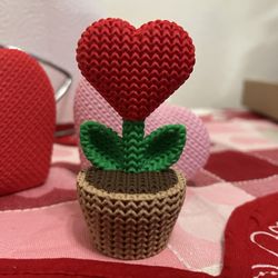 Flower Heart Knitted Decor Potted Plant 