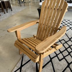 Folding Backyard Chair Adirondack Chair Outdoor Wooden Accent Furniture Fire Pit Lounge Chairs for Yard, Garden, Patio w/ 350lb Weight Capacity - Brow