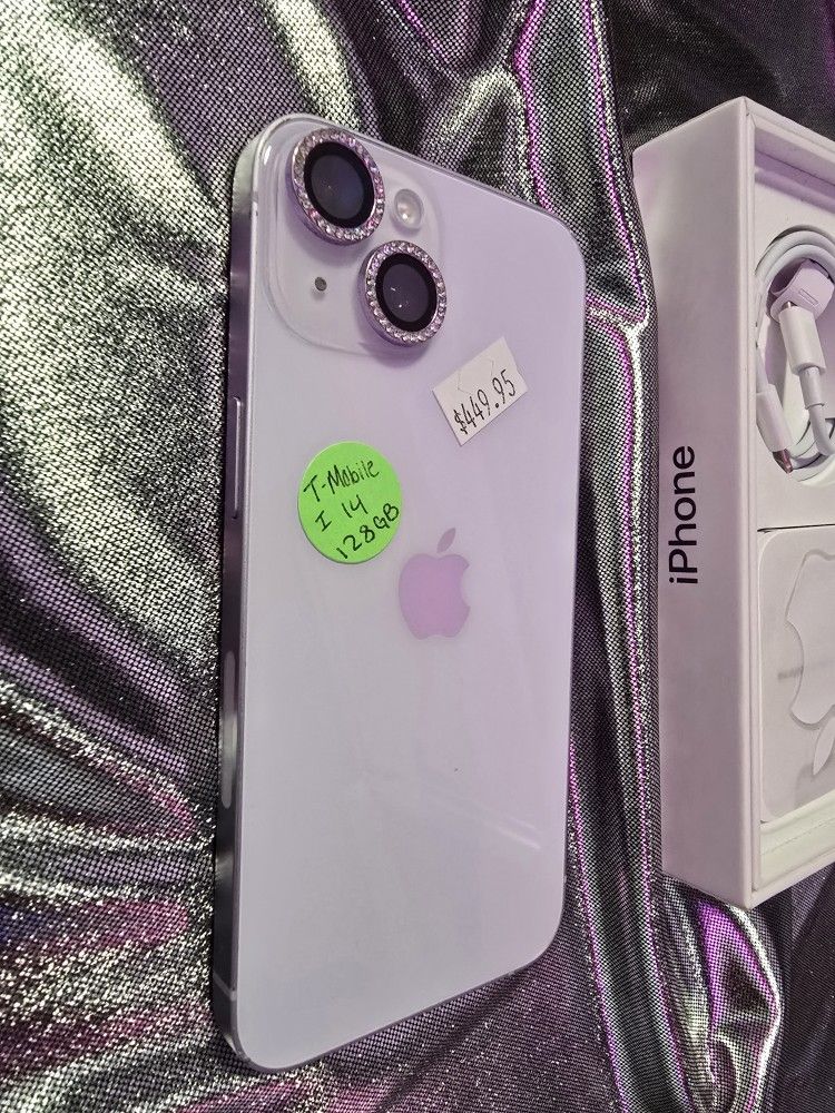 Purple Iphone 14, 128GB- T-MOBILE 