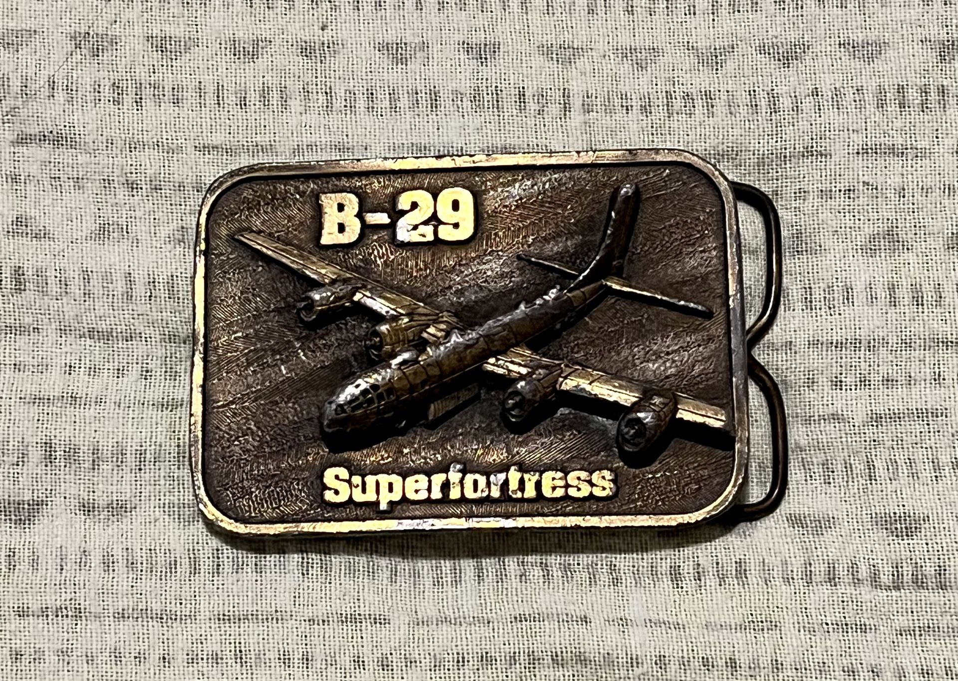 Vintage The Buckle Connection Boeing B-29 Superfortress Bronzed Belt Buckle