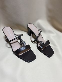 BCBGirls Brown heels size 7.5 women’s open back strappy
