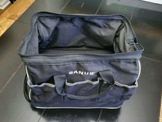 CANVAS TOOL BAG WITH POCKETS AND PARTS TRAY