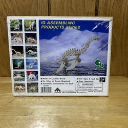IQ Assembling Products Dinosaur Series Plesiosaurus Wooden Puzzle Model Kit NEW
