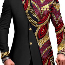 Private Afripride African Suit Embroidery Print Blazer, XXL *BRAND NEW*
