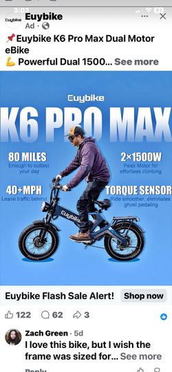BRAND NEW EUYBIKE K6 PRO MAX $1599 MSRP MUST SACRIFICE DUE TO MEDICAL CONDITION $999 FIRM!!!