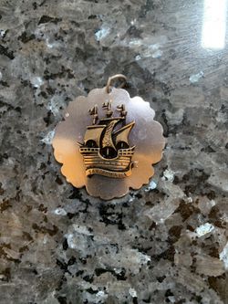 Vintage Santa Maria Silver Toned  Pendant