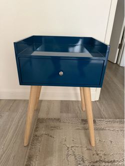 IKEA Modern Navy Blue Nightstand / Side Table (Like New)
