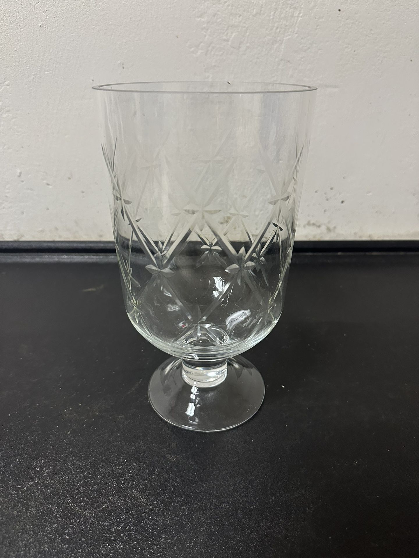 Crystal vase 10in tall C 1950