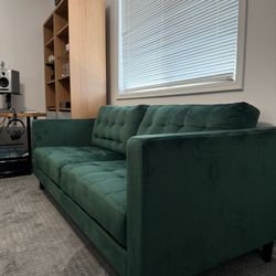 Modern Green Velvet Couch