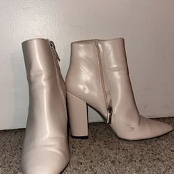 JustFab white boot Heels 