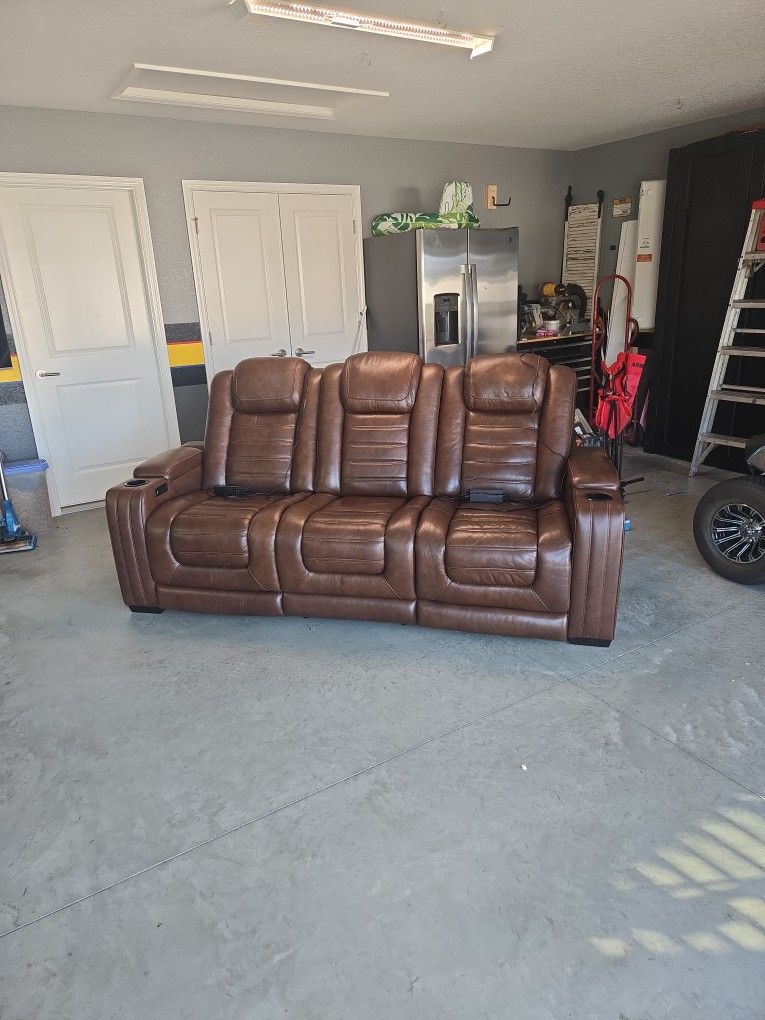 Leather Reclining Sofa