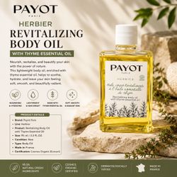PAYOT Paris Herbier Revitalizing Body Oil w/ Thyme Essential Oil 3.2 fl oz / 95ml New