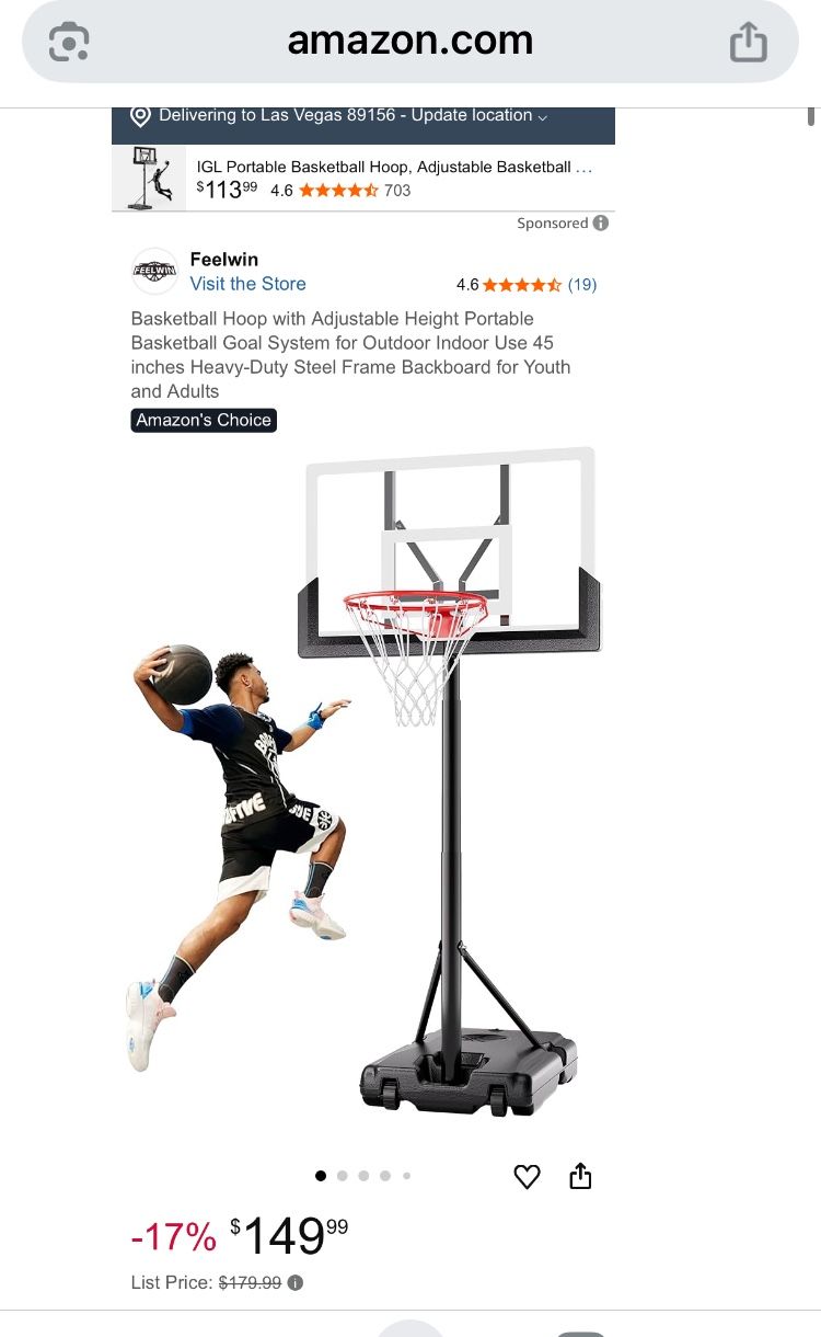 Basketball Hoop with Adjustable Height Portable Basketball Goal System for Outdoor Indoor Use 45 inches Heavy-Duty Steel Frame Backboard for Youth and