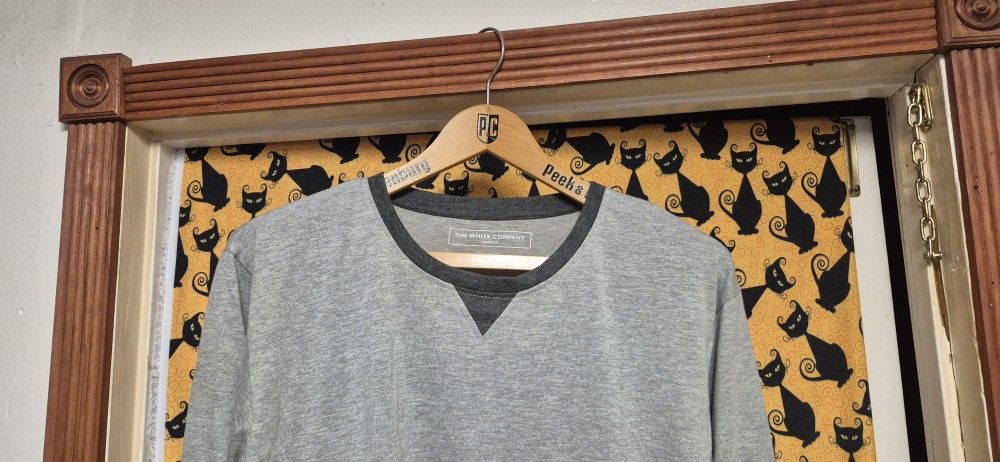 The White Company London Gray Ringer Sweat Shirt