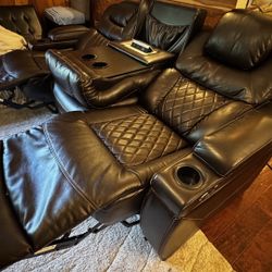 Leather Reclining Couch 