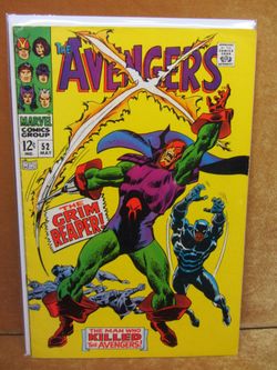 The Avengers #52 May 1968 Silver Age Marvel Comics 1st App Grim Reaper 
