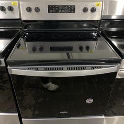 Whirlpool Stainless Glass Top Stove 