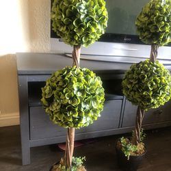 Barnyard Designs 3ft (36”) Artificial Boxwood Topiary Ball Tree, Front Porch Home Decor, Faux Fake Plant Decoration, Set of 2