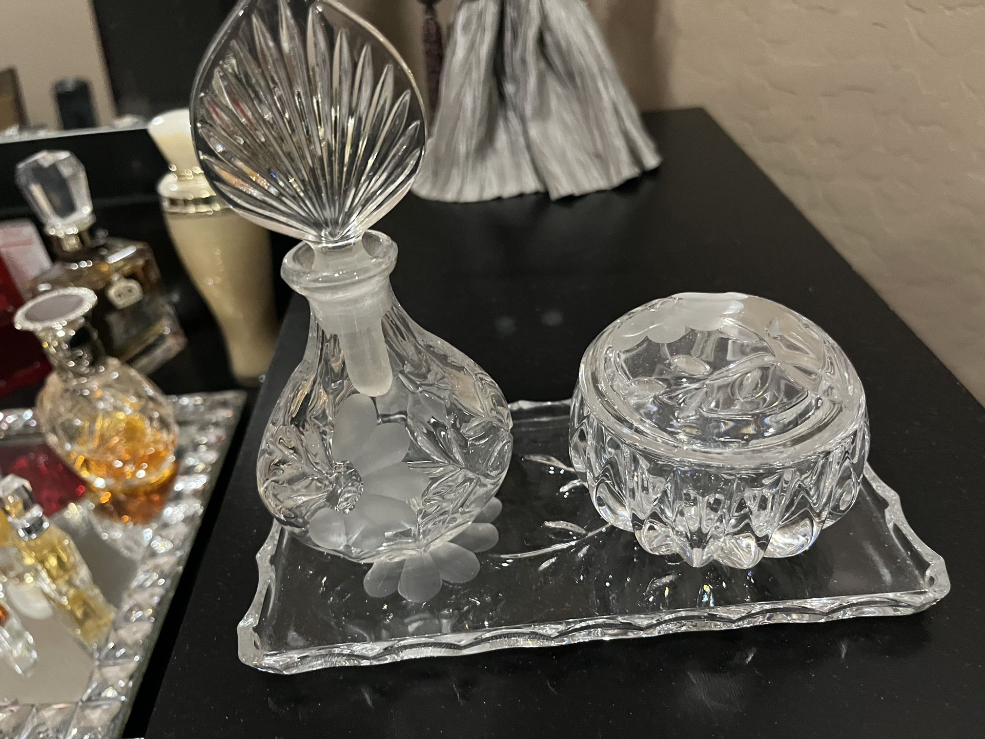 Princess House Crystal vanity Set