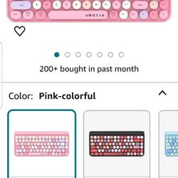 Pink Wirless keyboard With Mouse