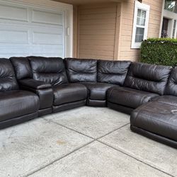 Gorgeous Ashley Furniture Leather Sectional with Recliners | FREE DELIVERY