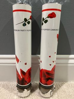 2 Premium Party Poppers (Red Rose Petals.