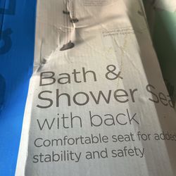 Shower chair / shower bench with backrest - New in box