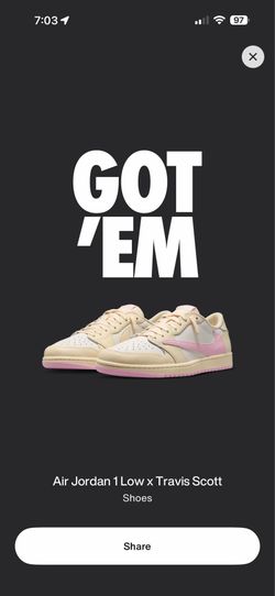 Jordan x Travis Scott shy pink