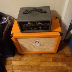 Randall Mini-Head And Orange Mini-Cab Combo w/cords
