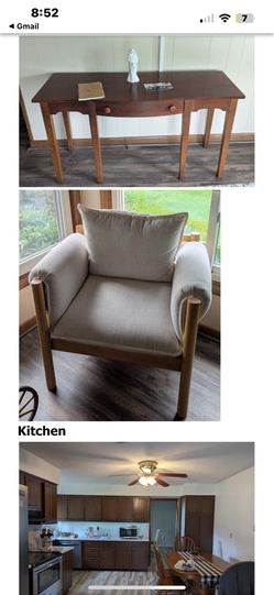 Modern Accent Chair with Wood Frame – Neutral Cushion