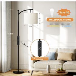 Ambimall Floor Lamps for Living Room - Remote Control and Stepless Dimmable Bulb, Colors Temperature & Brightness Adjustable, 9W Bulb Included, Modern