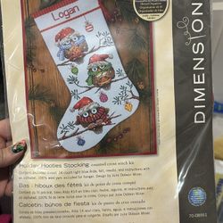 Owl Stocking Cross Stitch Kit