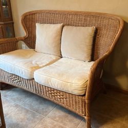 Wicker Chair With Pillows