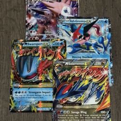 Pokémon Jumbo Card Lot of 4 (M Salamence, Lycanroc GX, M Swampert, Greninja EX)